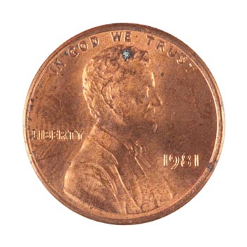 CENT #3844 – Head shot (verdigris impact)